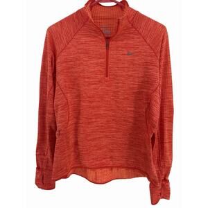 Nike Dri-FIT Half Zip Running Pullover Men’s M Orange Red 886963-698 Safety